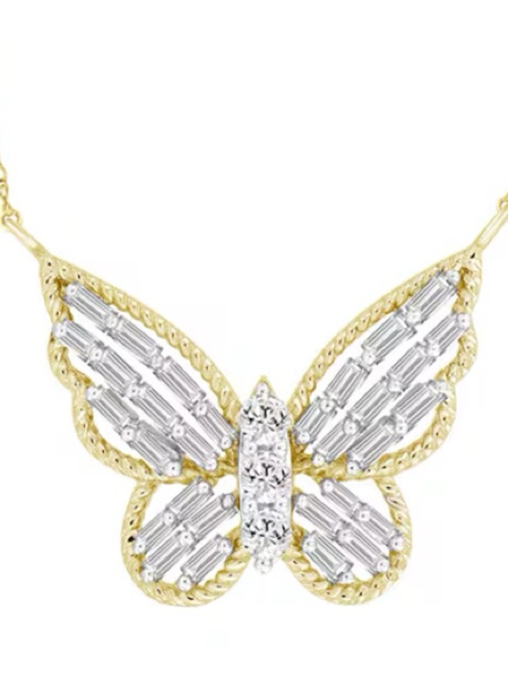 1/4 ct. tw. Diamond Butterfly 18" Necklace in 10K Yellow Gold